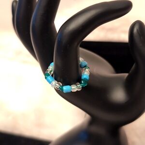 💵2/$10Bundle and Save💵 Blue and Green Beaded Stretch Ring